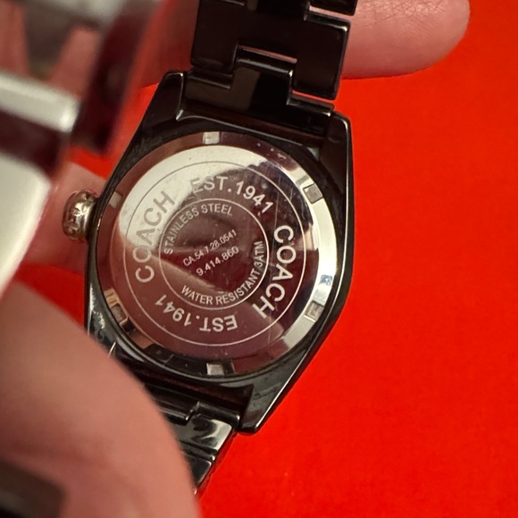Coach Black Ceramic Women’s Watch with Silver Accents - Picture 3 of 5